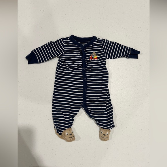 Carter’s Baby Striped Snap-Up Footie Sleep N Play Pajamas Size 3 Months - Picture 1 of 5